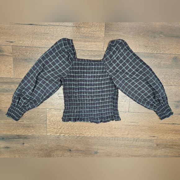 Madewell Plaid Puff Sleeve Top - Size S - Picture 15 of 15